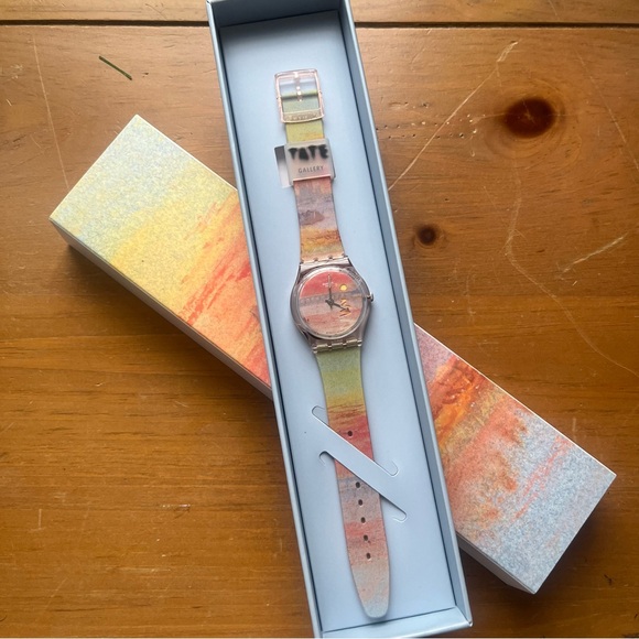 NWT Swatch x Tate Gallery Collection Watch TURNER'S SCARLET SUNSET Unisex - Picture 9 of 9